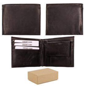 S-091 BLACK LEATHER WALLET BOX OF 12