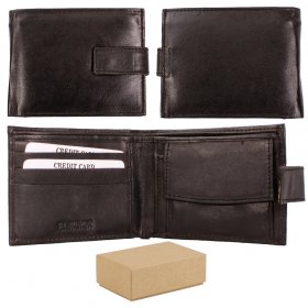 S-083 BLACK LEATHER WALLET BOX OF 12