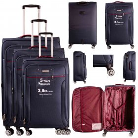 HBY-0170 NAVY SET OF 3 TRAVEL TROLLEY SUITCASE