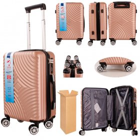 T-HC-US-06 ROSE GOLD 17.7'' BOX/2 UNDERSEAT CABIN-SIZE SUITCASE