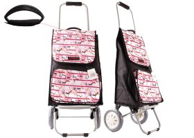 MODEL - 6956/S PINK FLORAL SHOPPING TROLLEY