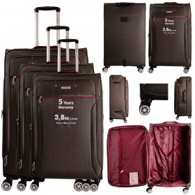 HBY-0170 DARK GREY SET OF 3 TRAVEL TROLLEY SUITCASE