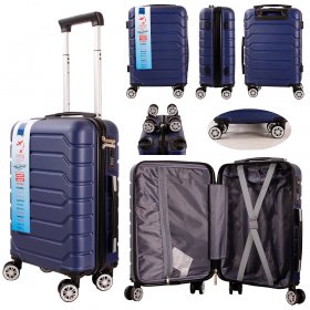 T-HC-US-05 NAVY 17.7'' UNDER-SEAT CABIN-SIZE TROLLEY SUITCASE