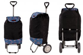 6957/S BLACK WITH HEARTS & BUTTERFLIES SHOPPING TROLLEY