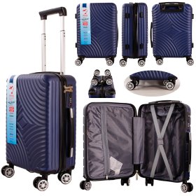 T-HC-US-06 NAVY 17.7'' UNDER-SEAT CABIN-SIZE TROLLEY SUITCASE